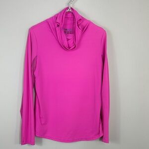 IBKUL Pink Long Sleeve Sun Protection Golf Tennis Shirt Small